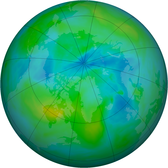 Arctic ozone map for 09 September 2014